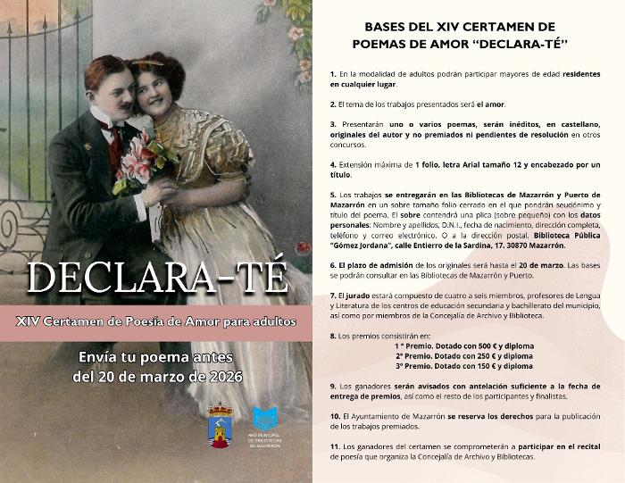 XIV CERTAMEN DE POESÍA DE AMOR PARA ADULTOS DECLARA-TÉ.