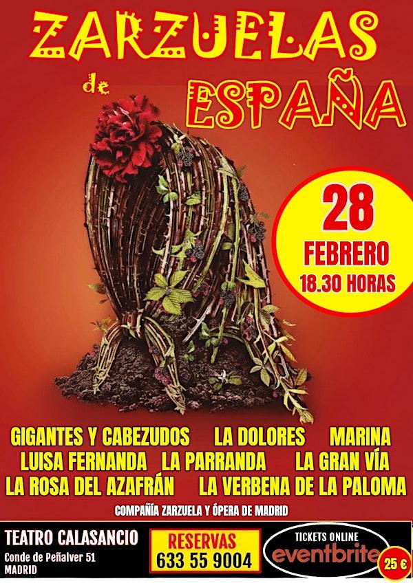ZARZUELAS DE ESPAÑA. TEATRO CALASANCIO