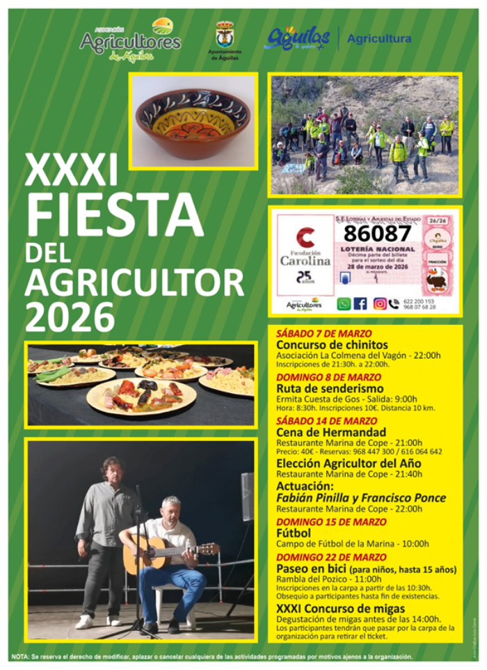 XXXI FIESTAS DEL AGRICULTOR 2026