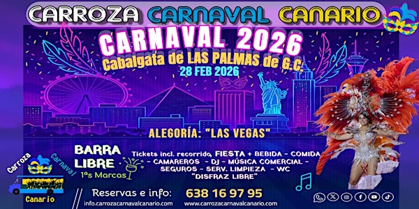 Entradas Carroza Carnaval de Las Palmas de Gran Canaria 2026