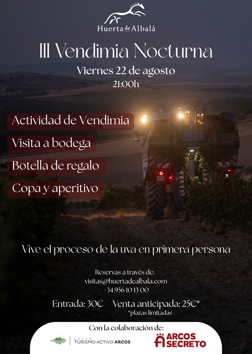 Vendimia nocturna en Huerta de Albalá