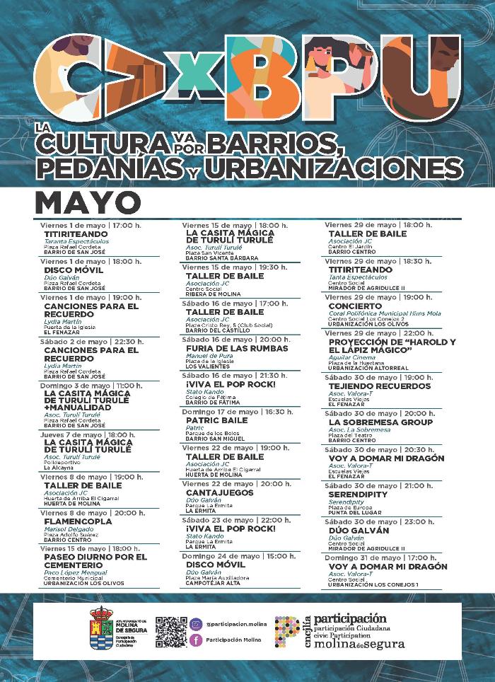 LA CULTURA VA POR BARRIOS MAYO 2026
