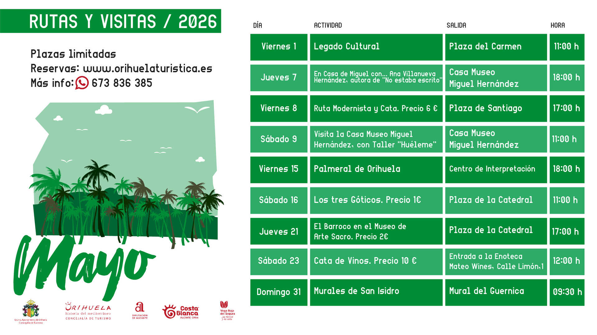 Rutas turísticas de mayo 2026
