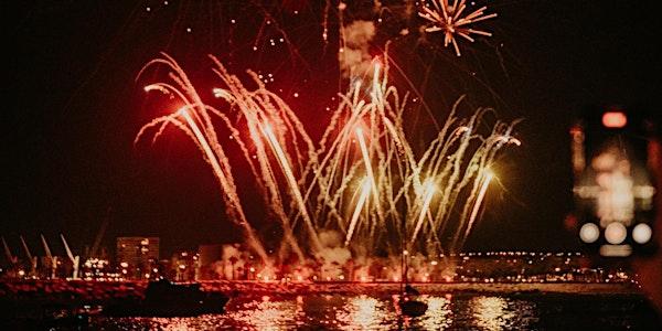 Fuegos Artificiales de Malaga en barco