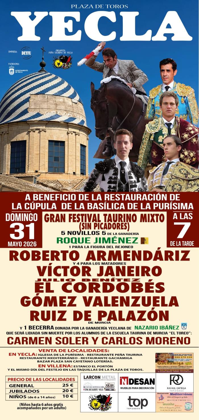 FESTIVAL TAURINO A BENEFICIO DE LA RESTAURACIÓN DE LA CÚPULA DE LA BASÍLICA