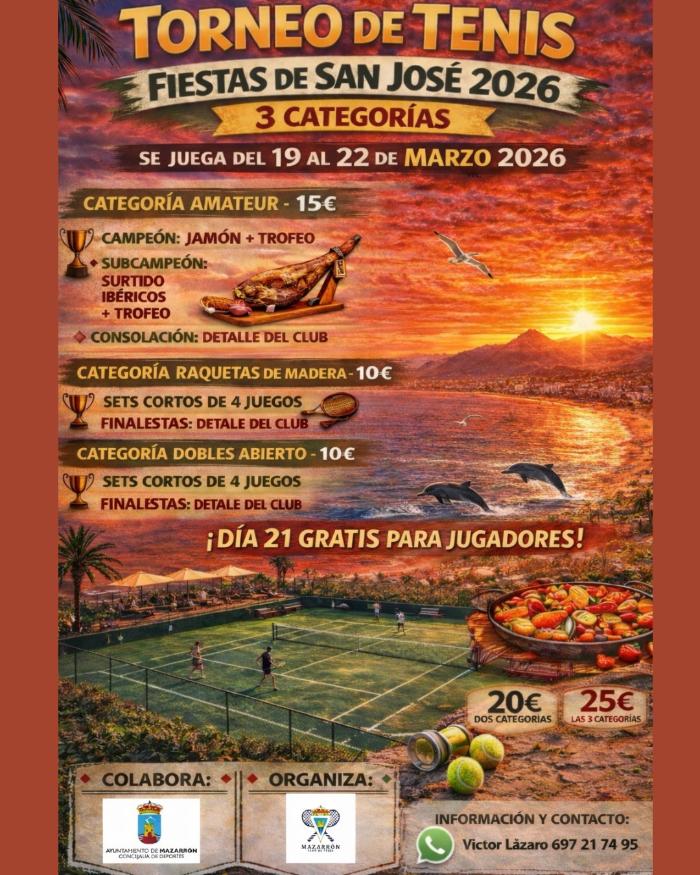 TORNEO DE TENIS. FIESTAS DE SAN JOSÉ 2026