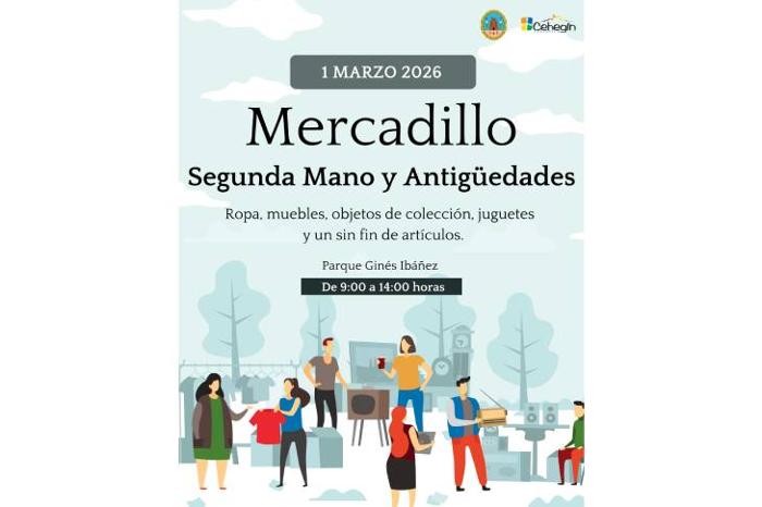 NUEVA EDICION DEL MERCADILLO DE SEGUNDA MANO Y ANTIGÜEDADES EN CEHEGIN
