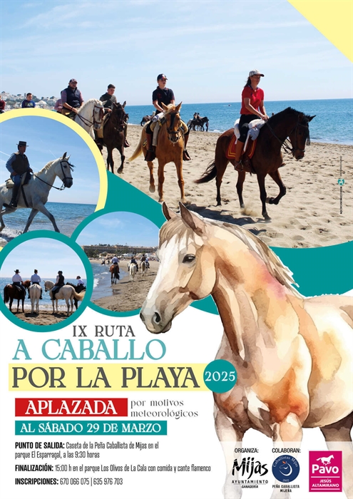Ruta a caballo por la playa Mijas Costa