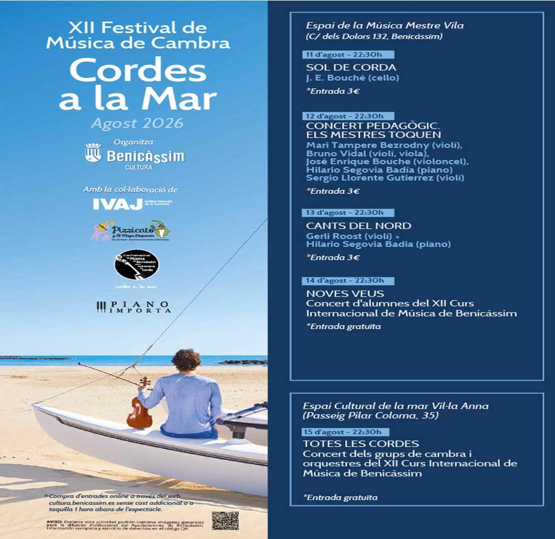 XII Festival de música de cambra Cordes a la Mar 2026