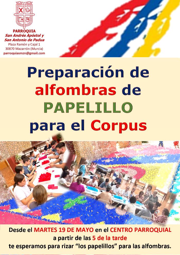 PREPARACIÓN DE LAS ALFOMBRAS DE PAPELILLO