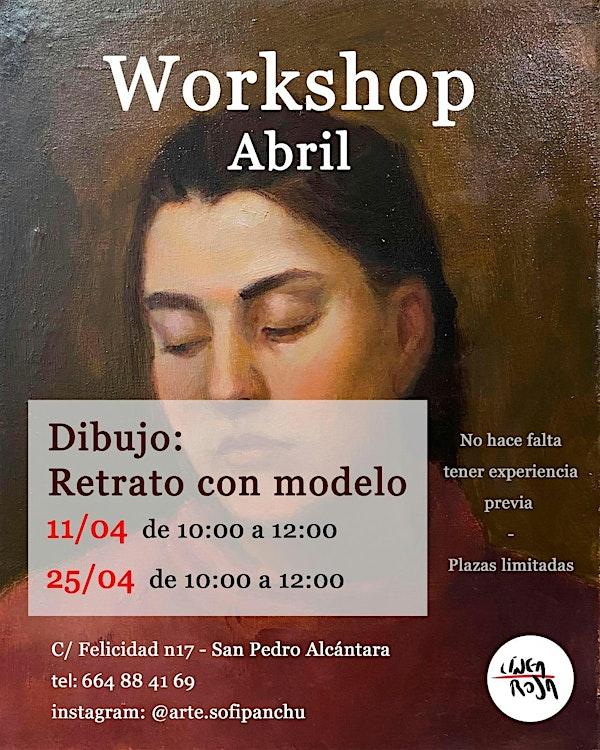 Dibujo de retrato con modelo