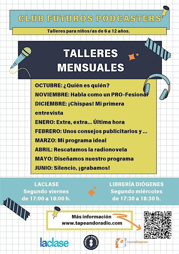 Taller de podcast para niños de 6 a 12 años - Club Futuros Podcasters 2025
